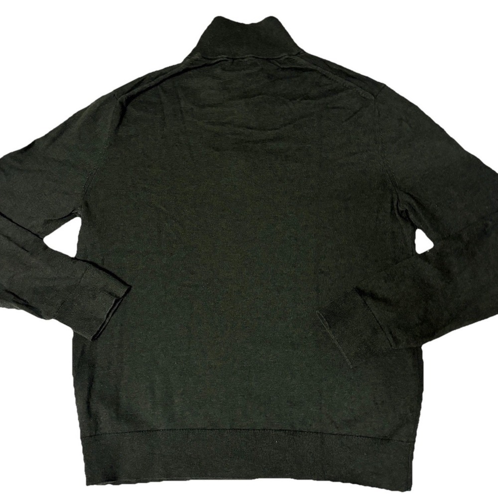 Banana Republic Sweater 1/4 Zip Cashmere Blend Green Soft Preppy Office Mens M - Picture 3 of 7